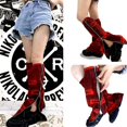 thumbnail image 3 of Calentadores de pierna acampanados rojos YONGSHENG con cremallera lateral letras Punk, 3 of 5