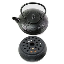 Iron Teapot And Warmer - Japanese Antique 24 Fl Oz Black Fu Lu Shou Xi Cast Iron Teapot Tetsubin with Infuser