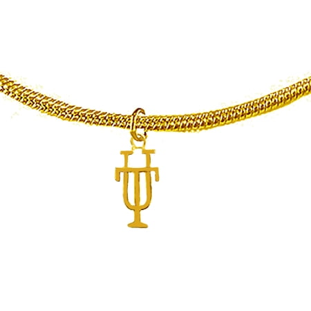 Licensed 14KT Gold Finish Adjustable UT, University Of Texas On A Snake Chain Necklace, 18 To 21 Inches. Hypoallergenic-Safe, No Nickle, Lead, Or Cadmium In The Metal. ©2003