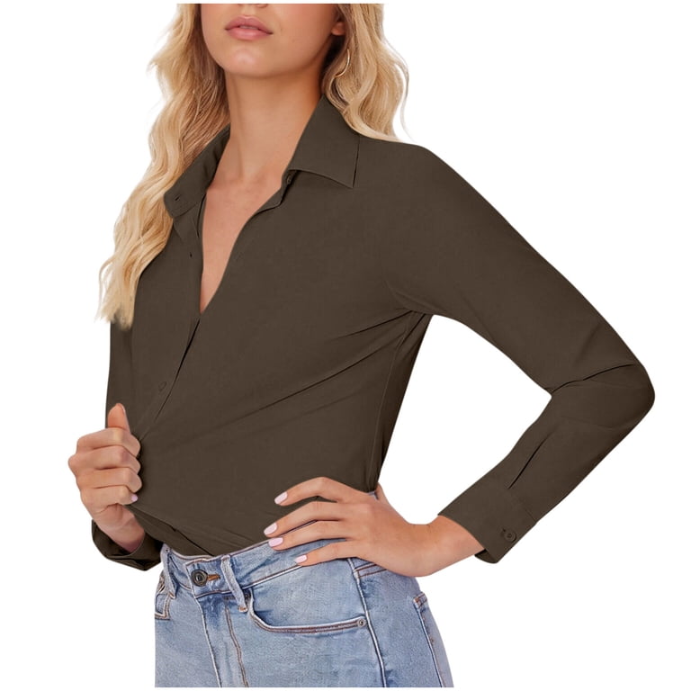 brown dress shirt womens Faherty Brand Sunfair Denim Women Shirt