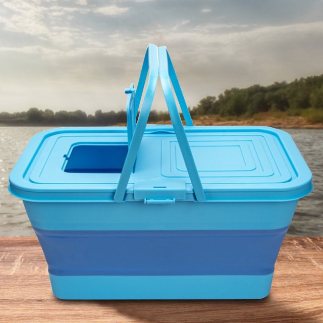 Cubo de agua plegable de plástico de silicona de 20L almacenamiento de pesca al aire libre multifuncional Sywqhk Para Estrenar