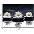 thumbnail image 2 of Black and White Canvas Wall Art Yellow Daisy Pictures Flower and Stone Paintings for Bathroom Living Room Bedroom Office Decoration Framed Still Life Modern Zen Home Decor 12"x16" 1 Panel, 2 of 6