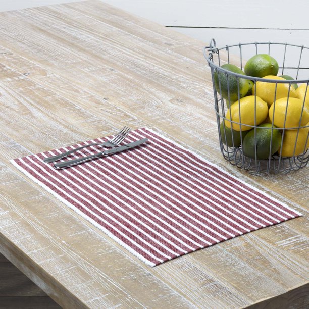 Ashton & Willow Weathered Red Farmhouse Tabletop Kitchen Harmony Cotton