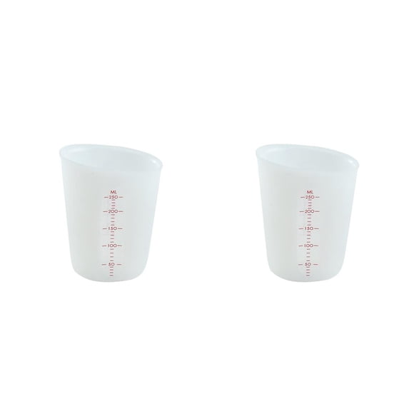 Naiovety Taza medidora, leche, café, vaso graduado, laboratorio, cocina, recipiente medidor de silicona, báscula transparente, taza graduada 250ML 2piezas Naiovety CBP136775
