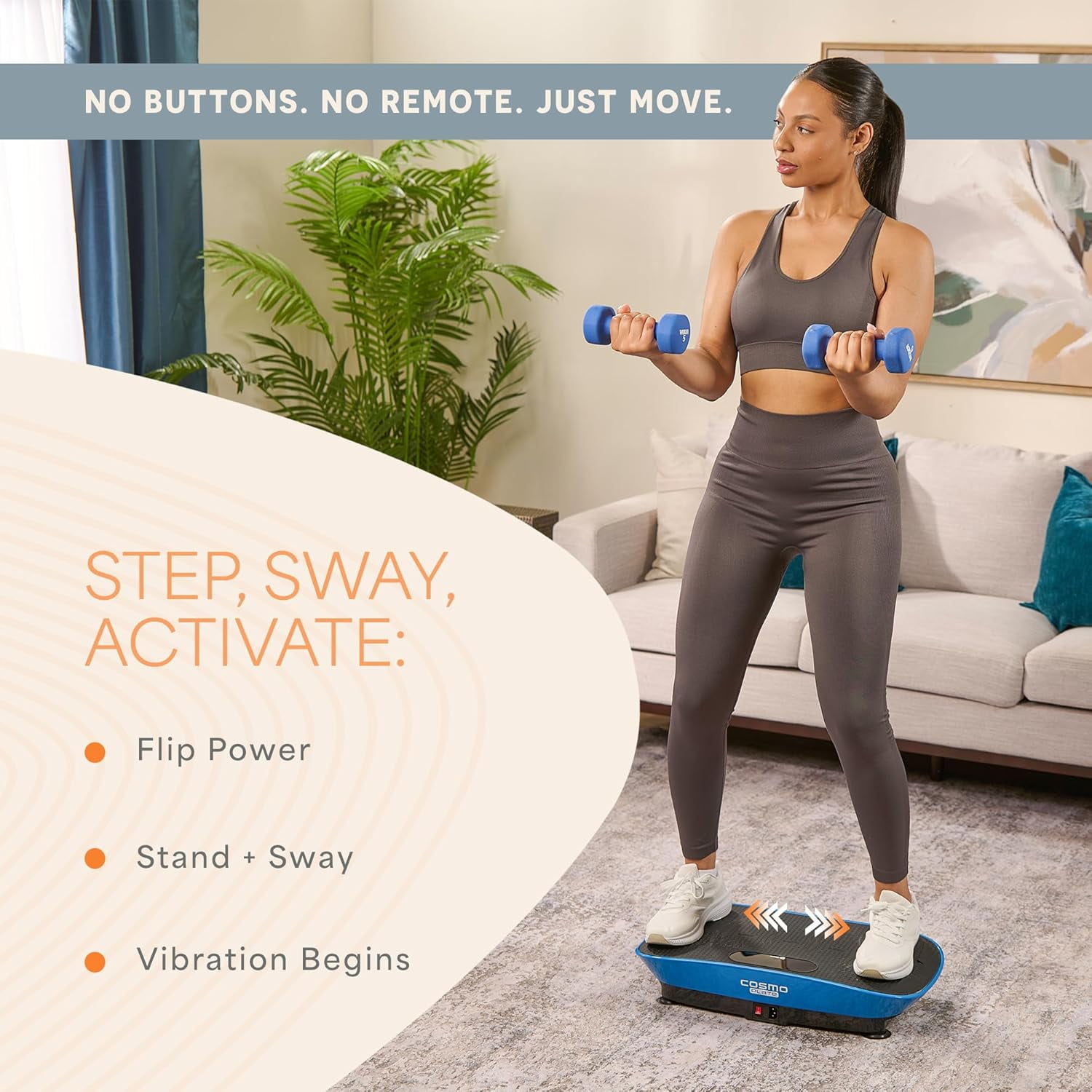 LifePro Shake Plate Vibration Plate Exercise Machine – Oscillation Vibrating Plate, Auto-Start 10 Speeds, Bluetooth Speaker, Quiet Compact, 220 lb Capacity -  Blue