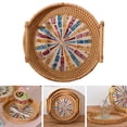 thumbnail image 3 of Bandeja decorativa de ratán Soledad Bandeja de té boho organizadora 22x3cm, 3 of 10