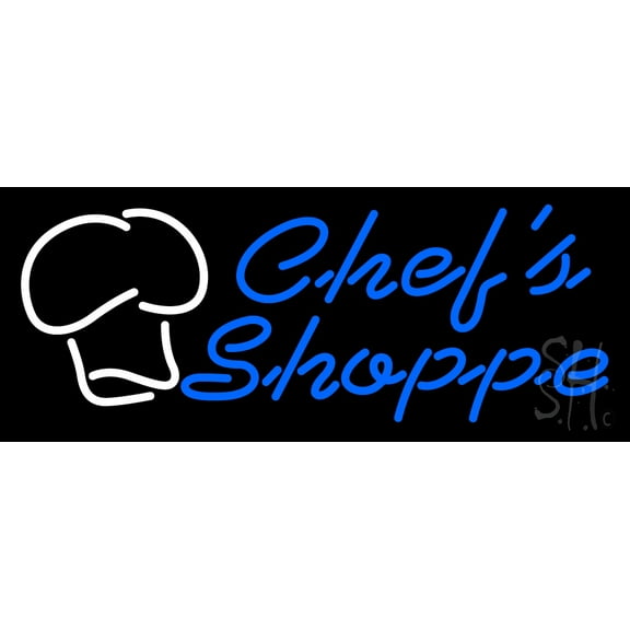 Chefs Shoppe LED Neon Sign 13 x 32 - inches, Black Square Cut Acrylic Backing, with Dimmer - Bright and Premium built indoor LED Neon Sign for restaurant window and interior decor.