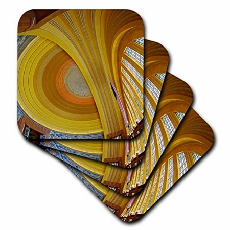 - 3dRose Art deco architecture, Cincinnati Museum Center, Ohio - US36 AJE0026 - Adam Jones, Ceramic Tile Coasters, set of 4