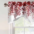 thumbnail image 4 of Red Eucalyptus Leaves Tie Up Valance Curtains for Windows, Kitchen Curtains Window Treatments, Summer Botanical Weeping Short Window Shades Valances for Bedroom Bathroom Cafe 42"x12", 4 of 8