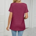 thumbnail image 4 of Annhoo Short Sleeve Tops for Women Summer Casual Ruched V Neck Dressy Shirts Baggy Cozy Going out Tunics, 4 of 6
