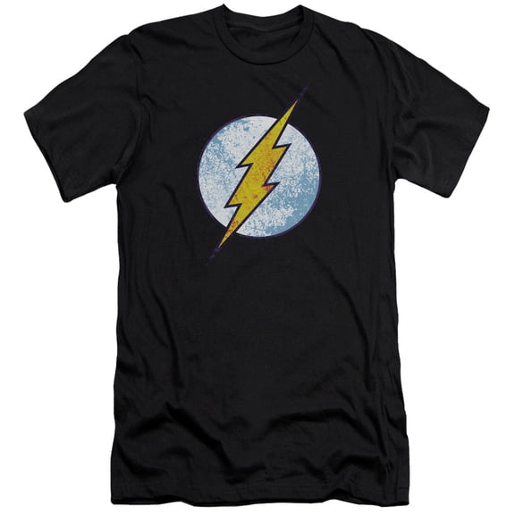 DC Comics Flash Flash Neon Distress Logo S/S Adult 30/1 T-Shirt Black