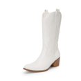 thumbnail image 1 of Bota DREAM PAIRS DWUMMB2502 Blanca PU Punta Cuadrada Talla 8.5, 1 of 7