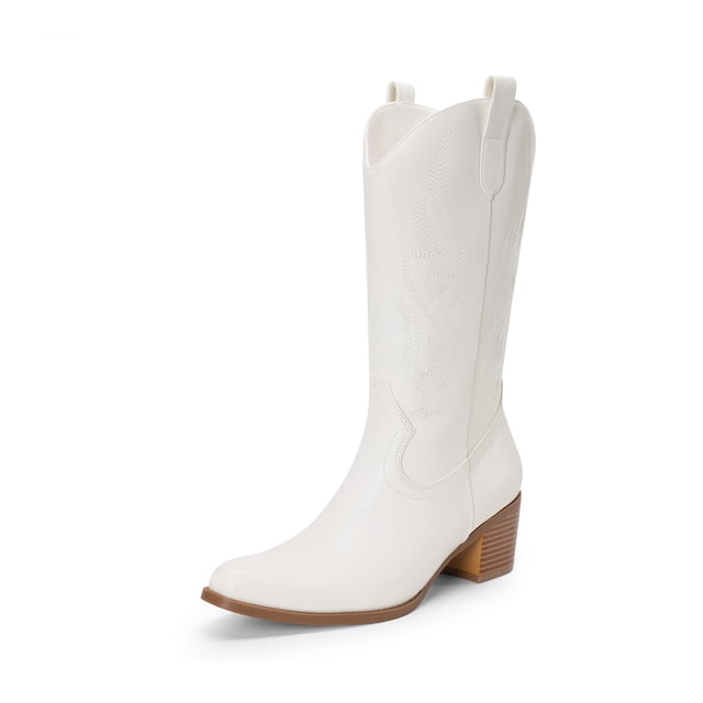 Bota DREAM PAIRS DWUMMB2502 Blanca PU Punta Cuadrada Talla 8.5