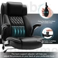 thumbnail image 4 of WOSDOM Ergonomic Executive office Chair Adjustable Lumbar Support Black Bonded Leather Back Style, 4 of 8