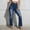 Blue, variant on Women's Jeans Elastic Waist Plus Size Fashion Hole Elastic Stretchy Pocket Denim Pants