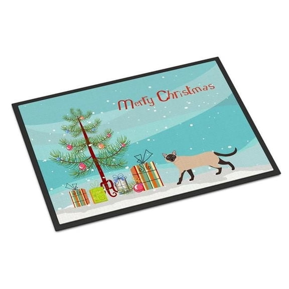 Siamese Traditional #2 Cat Merry Christmas Door Mat
