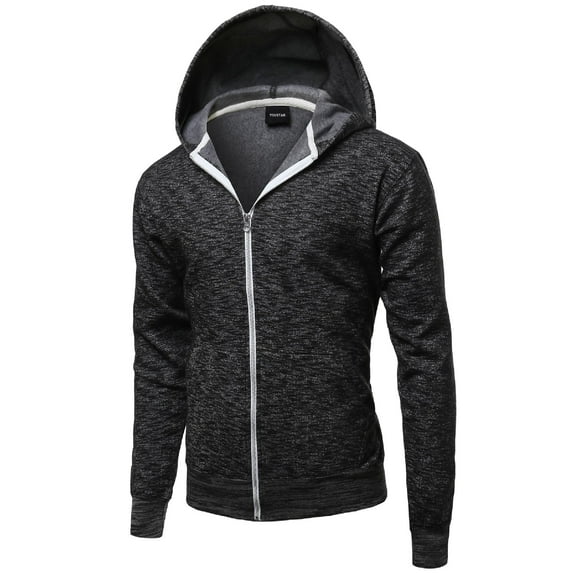FashionOutfit Men's Basic Solid Light Weight Hoodie Jackets