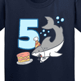 thumbnail image 4 of Inktastic 5th Birthday Shark with Cake Youth T-Shirt, 4 of 5