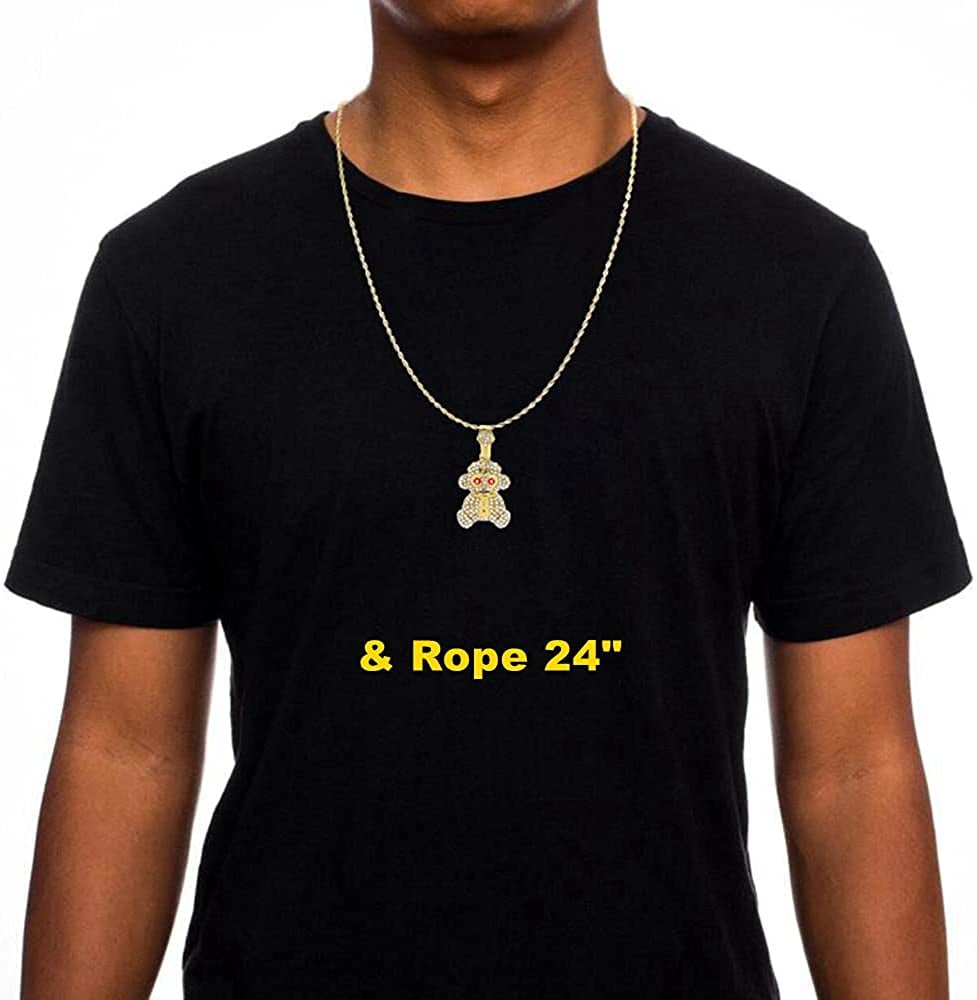 Hip Hop Iced Gold Silver Plated NBA YoungBoy 4KT Medal Bling Charm