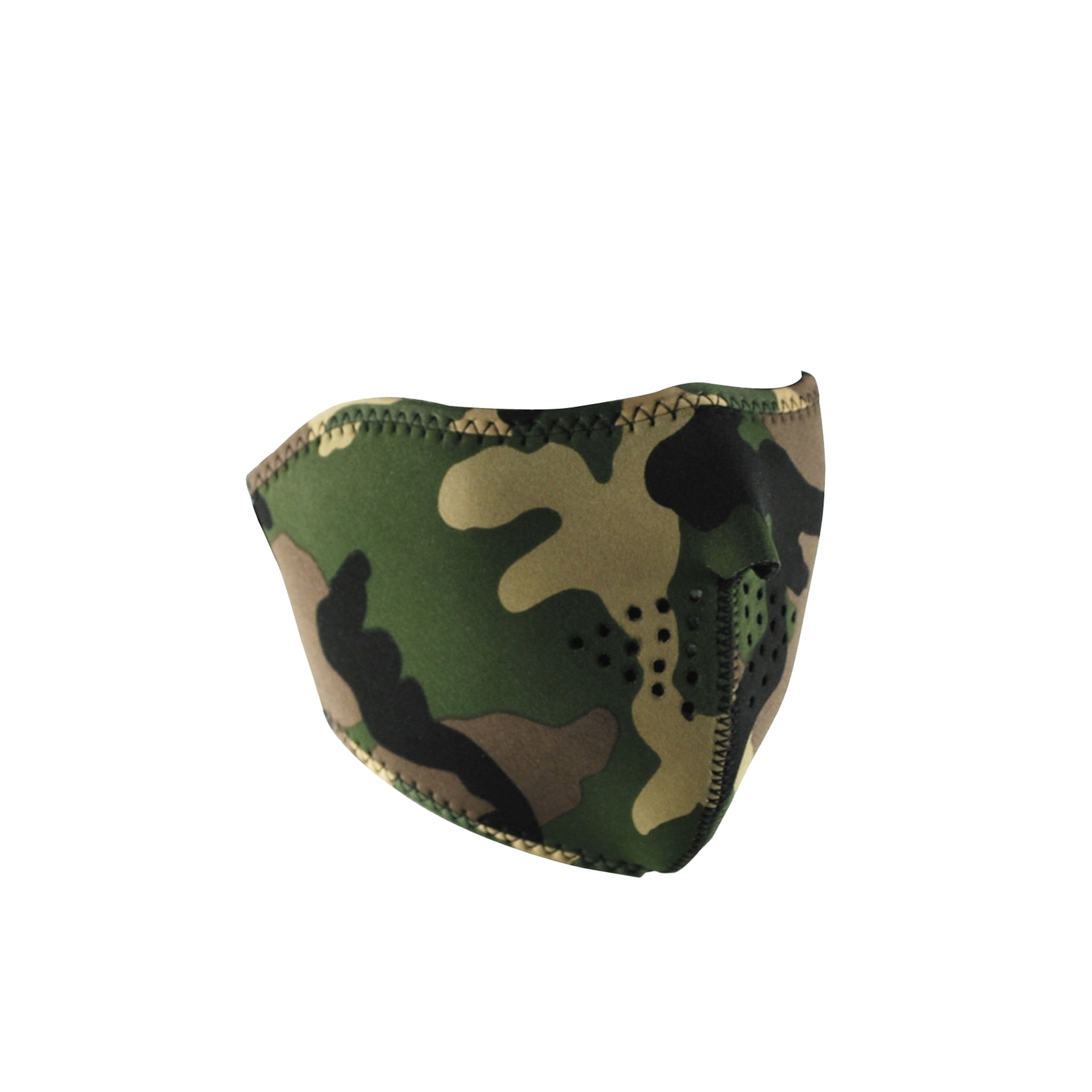 Zan Headgear Half Face Mask Camo (Green, OSFM) by Zan Headgear