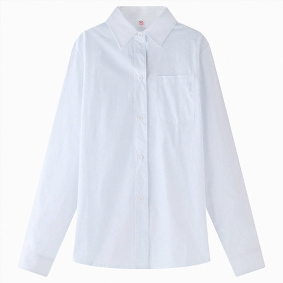 Splozh Girls Dressy Tops Chlidren Button Formal Shirts Tops Girls Blouse Kids Baby Tops School Clothes for Girls,White,4-5 Years