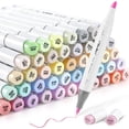 thumbnail image 1 of Marcadores de pincel con alcohol pastel Ohuhu, 48 colores, recargables, 1 of 9