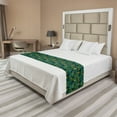 thumbnail image 1 of Wildlife Bed Runner, Girl in Jungle Along a Leopard Illustration Wild Forest Themed Design, Decorative Accent Bedding Scarf for Hotels Homes and Guestrooms, Queen, Hunter Green Dark Teal, by Ambesonne, 1 of 2