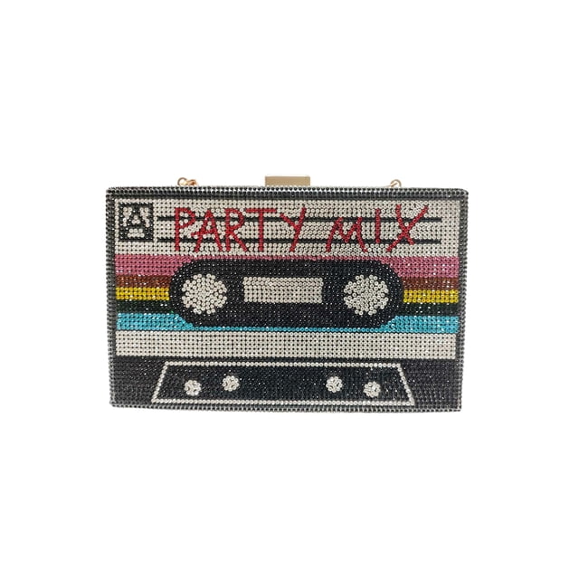 Bandolera Renabro para mujer, retro, con forma de radio, strass