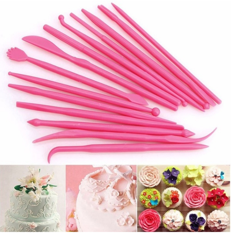 Bestope 14 pcs Cake Modeling Tools Set Double Ended Fondant Rolling DIY