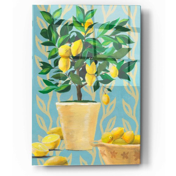 Epic Art 'Opulent Citrus I' by Grace Popp, Acrylic Wall Glass, 12"x16"