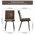 thumbnail image 3 of Dining Chairs Set of 4, Mid-Century Faux Leather Leisure Chair, Upholstered Seat Side Chair with Metal Legs for Kitchen, Living Room, Lounge (Dark Brown), 3 of 7