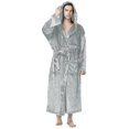 thumbnail image 1 of Plus Size Men Luxury Dressing Gown Hooded Warm Fleece Bathrobe Soft Cozy Lounge Robe Nightwear, 1 of 2