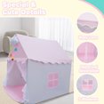 thumbnail image 4 of KORIMEFA Princess Castle Play Tent for Girls Ages 3-6, Indoor/Outdoor Kids Playhouse with Soft Floor Mat, Foldable Tent for Imaginative Games（Pink）, 4 of 12