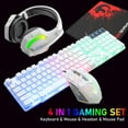 thumbnail image 7 of Wired Gaming Keyboard and Mouse Headset Combo,Rainbow LED Backlit Wired Keyboard,Over Ear Headphone with Mic,Rainbow Backlit Gaming Mice,Mouse Pad,for PC,Laptop,Mac,PS4,Xbox(White), 7 of 7