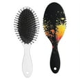 thumbnail image 2 of Artistic Scalp Massage Brush - Smoothing & Anti-Frizz Hairbrush for Long Hair, Psychedelic Art & Rainbow Gradient Pattern, Gentle on Hair, 2 of 4
