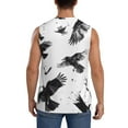 thumbnail image 4 of Fotbe Men's Monochrome Flying Ravens Print Men's Sleeveless Muscle Tank Tops Casual T-Shirts for Gym Workout Beach-3X-Large, 4 of 8