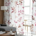 thumbnail image 4 of Sheer Curtains 72 inches Long, Vintage Farmhouse Flower Leaves Red Watercolor Style Light Filtering Sheer Window Curtains Rod Pocket Voile Drapes for Bedroom Living Room, 52"W x 72"L 2 Panels, 4 of 7