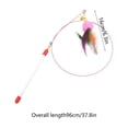 thumbnail image 3 of Cat Teaser Toy with 96 cm Telescopic Plastic Rod, Multi-Color Feathers with Bell, Spring Rotation, Durable and Washable Interactive Toy for Cat Exercise and Training, 3 of 6