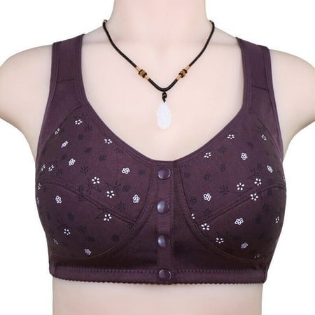 

Push Up Bralette Full Cotton Front Closure Bra Women Underwear Wireless Bras UK