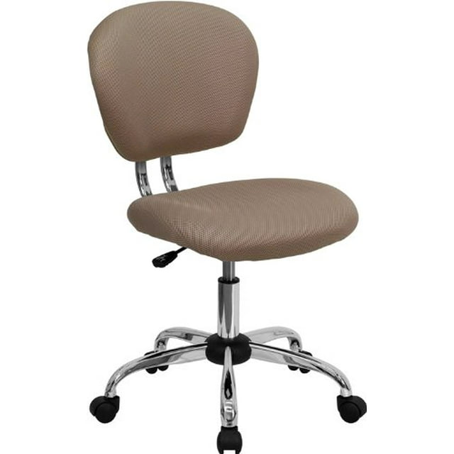 Flash Furniture Mid-Back Coffee Brown Mesh Swivel Task Chair with Chrome Base