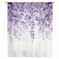 thumbnail image 2 of Purple Eucalyptus Leaves Sheer Curtains 45 Inches Long, Spring Floral Summer Botanical Light Filering Curtains, Breathable Simi Curtain Privacy Drapes for Kitchen Bathroom Small Window Treatment, 2 of 9