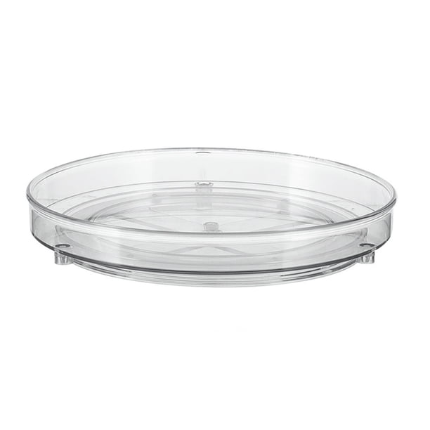 Bandeja giratoria de 360° para almacenamiento, organizador transparente y redondo para cocina, baño y armario.