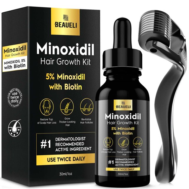 Kit de crecimiento del cabello beaueli Minoxidil 5% para hombres y mujeres