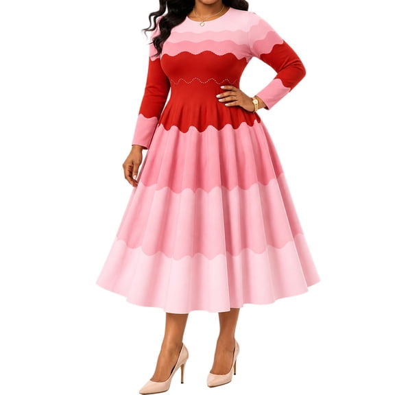 Vestido Que Rebota, Bouncy Dress for Women, Bouncy Church Dress, Plus Size Elegant Pearl Dress with 3/4 Sleeves