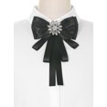 thumbnail image 4 of INSPIRE CHIC Women's Bowknot Brooch Shirt Bow Tie Rhinestone Blouses Neck Tie Breastpin Black One Size, 4 of 4