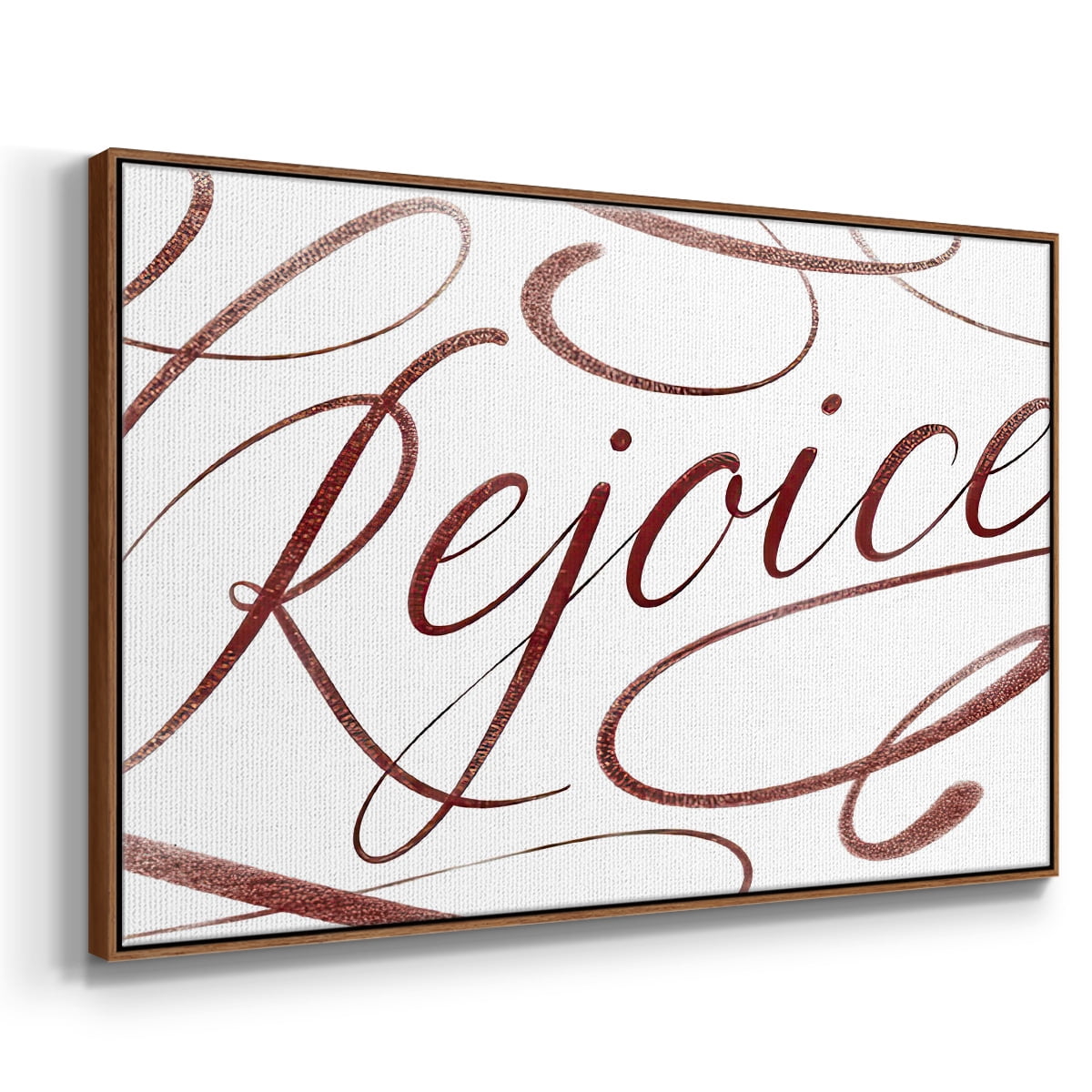 Rejoice - Framed Gallery Wrapped Holiday Canvas - 27 x 41 - Rosewood Frame