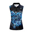thumbnail image 5 of Chririnla Blue Sea Turtle Womens Golf Shirt Sleeveless Tennis Collared Top Hibiscus Summer Quick Drying Golf Tee Athletic Clothes for Ladies, 5 of 7