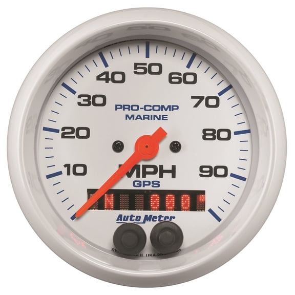 Auto Meter 200636 - Marine 3.37" White In-Dash Mount GPS Speedometer Gauge