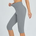 thumbnail image 6 of Kovlvoll Capris Yoga Pants Women High Elastic Waisted Stretch Slim Fitting Comfy Workout Athletic Gym Cropped Leggings with Pockets, 6 of 6
