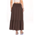 thumbnail image 7 of GJSYRH Women's Summer Casual Elegant Smock Layered Tiered Maxi Skirt High Waisted A Line Flowy Long Skirts with Pockets Brown XL, 7 of 7
